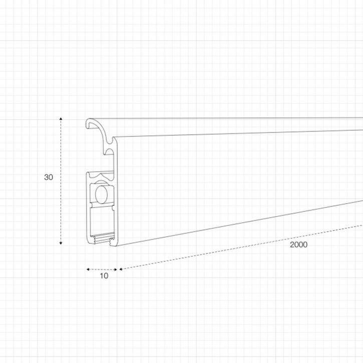 LightLight vggskena 2m vit i gruppen Produkter / Skensystem / 12V Lightlight hos Homelight AB (BU91006)