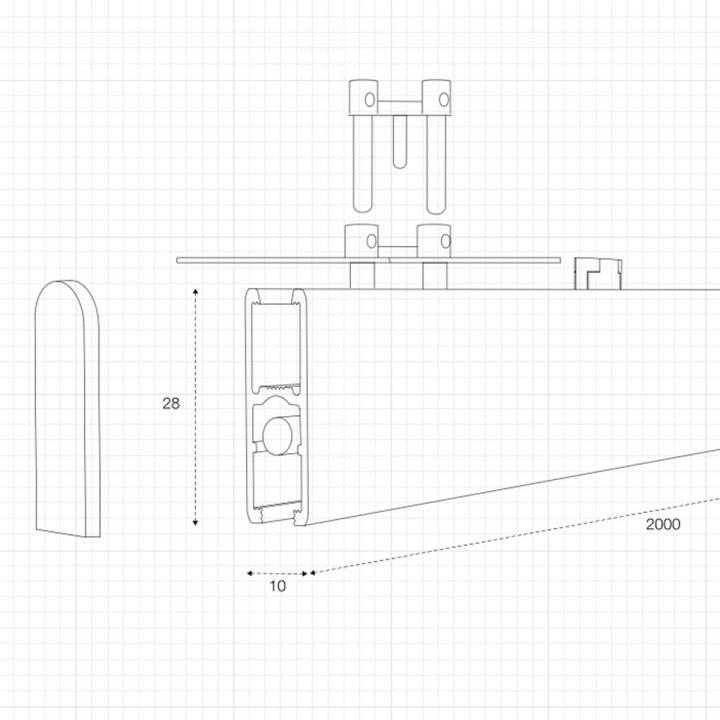 LightLight takskena 2m inflld anslutning vit i gruppen Produkter / Skensystem / 12V Lightlight hos Homelight AB (BU95034)