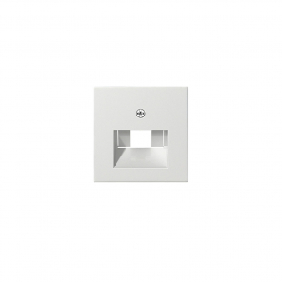 Täckplatta för nätverksuttag vit blank