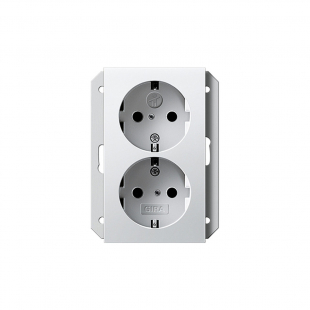 2-vägsuttag jordat S55 vit matt