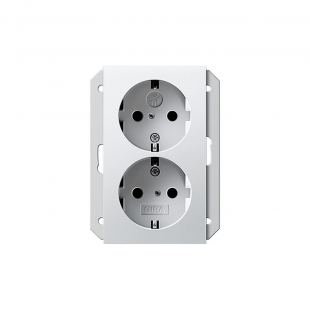 2-vägsuttag jordat S55 låg vit matt