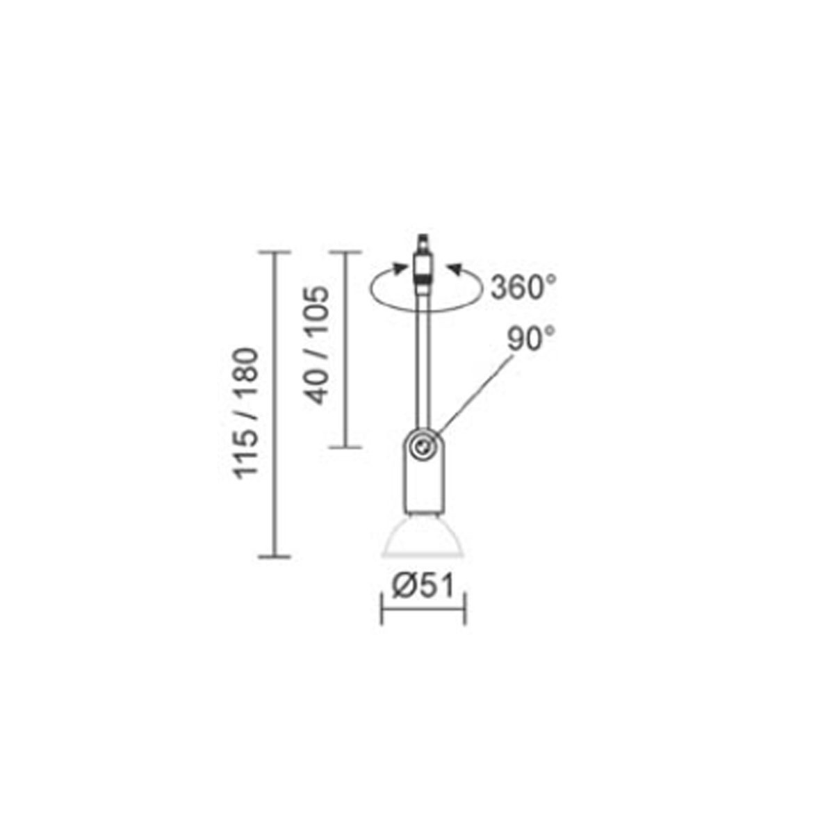 Clareo spot Uni Plug 40 krom