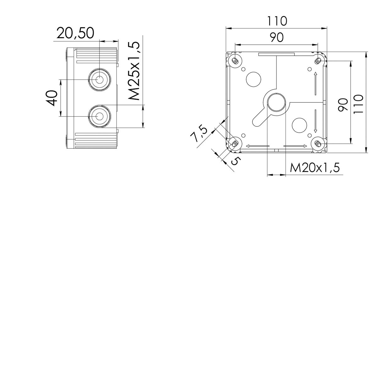 Kopplingsdosa Combi 607 svart