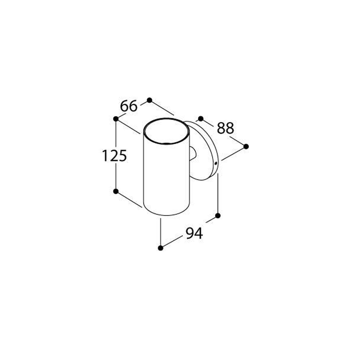 Funnel v�gg GU10 ned�triktat ljus vit