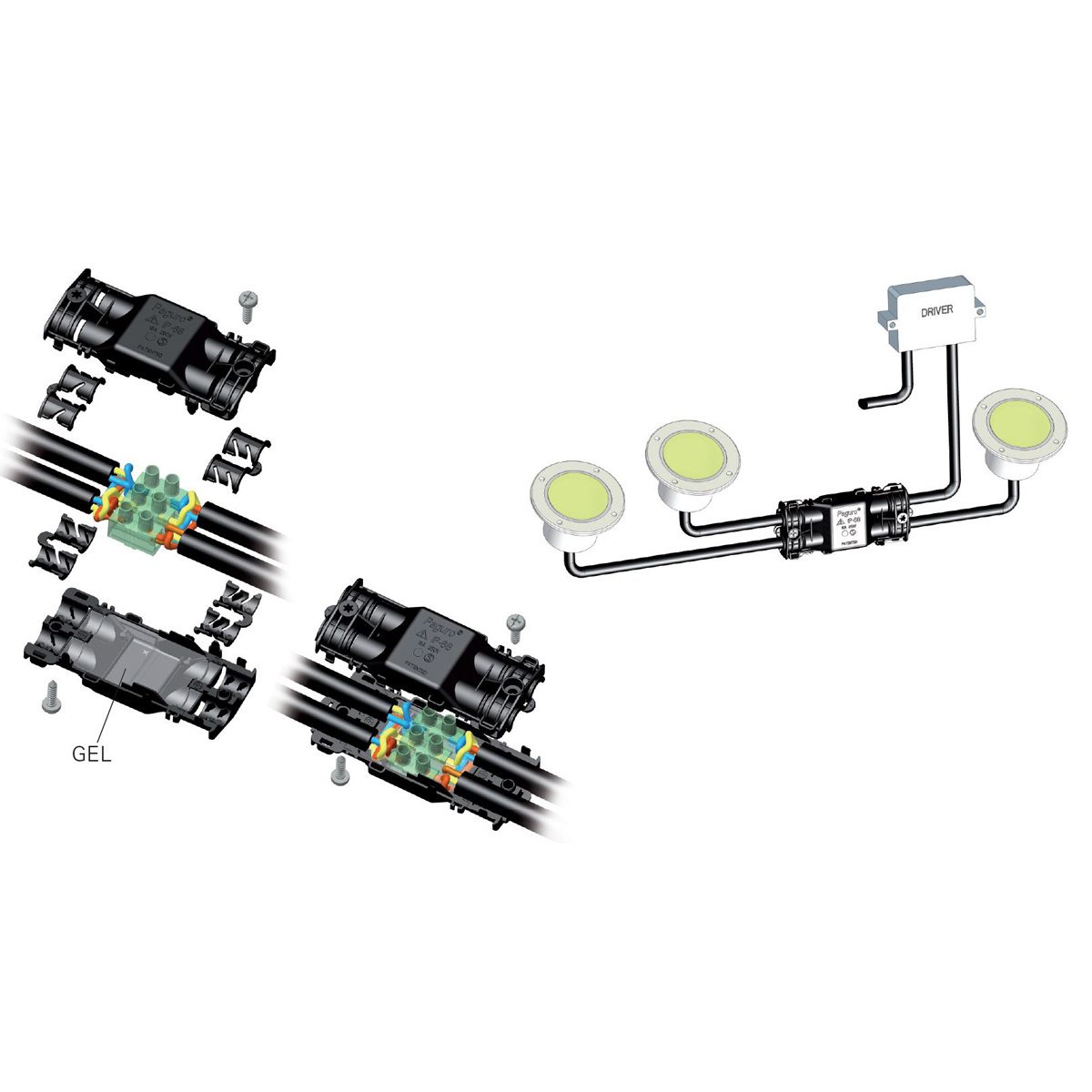 Kopplingsbox Paguro 4x1,5 IP68
