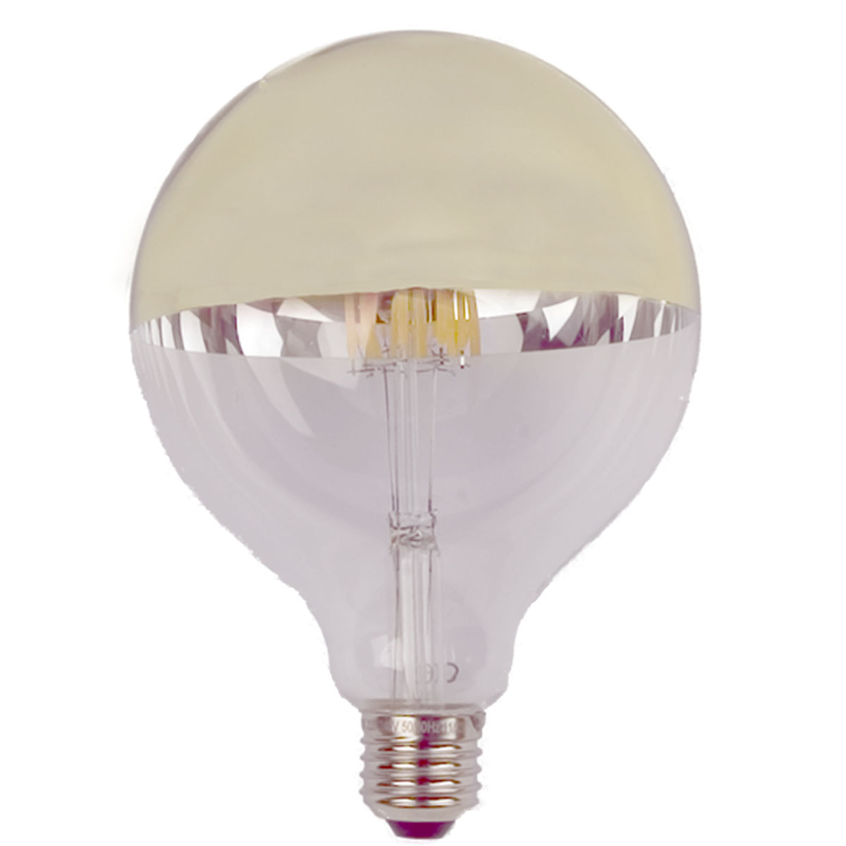 Globlampa 125 toppf�rspeglad guld E27 7W