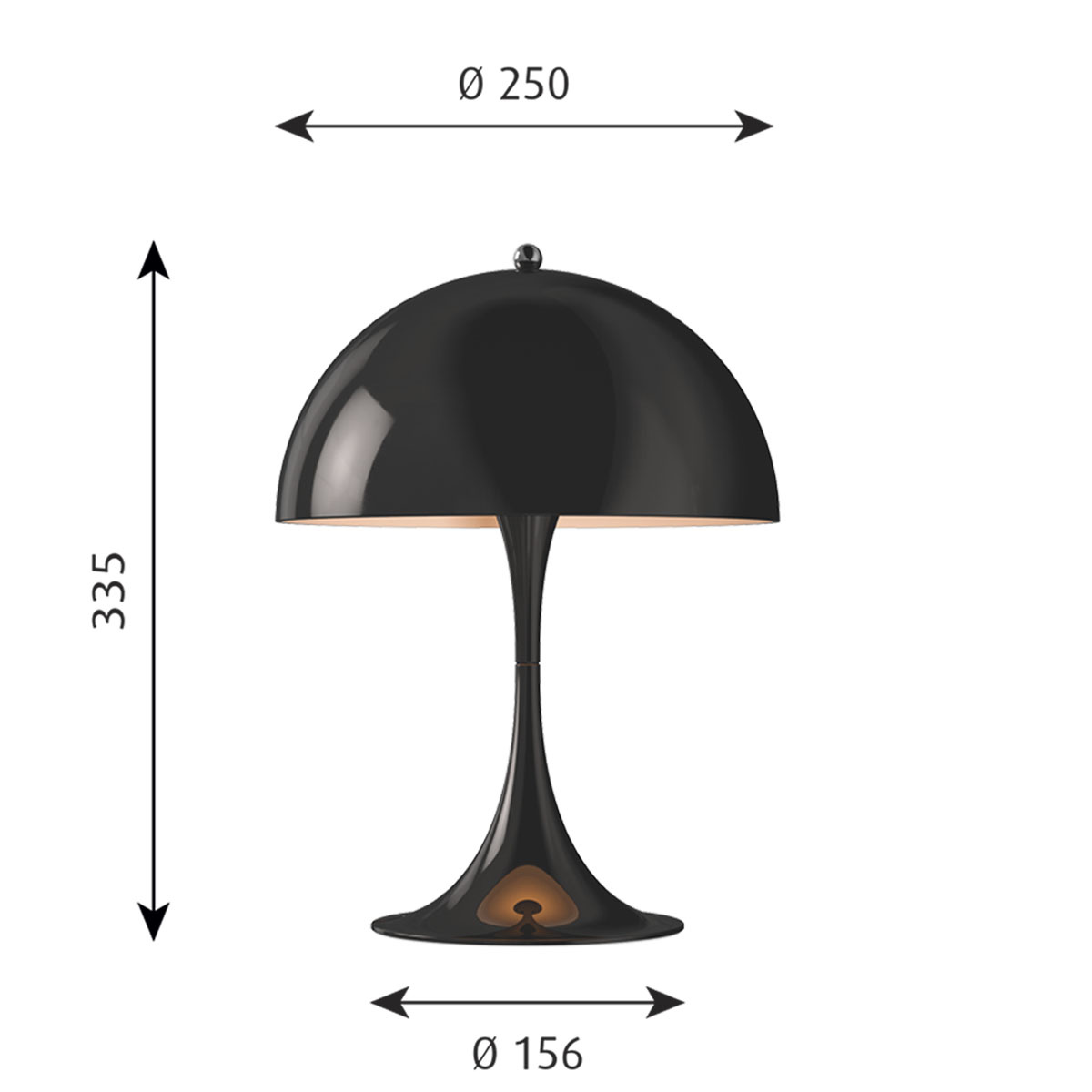 Panthella bord 250 svart