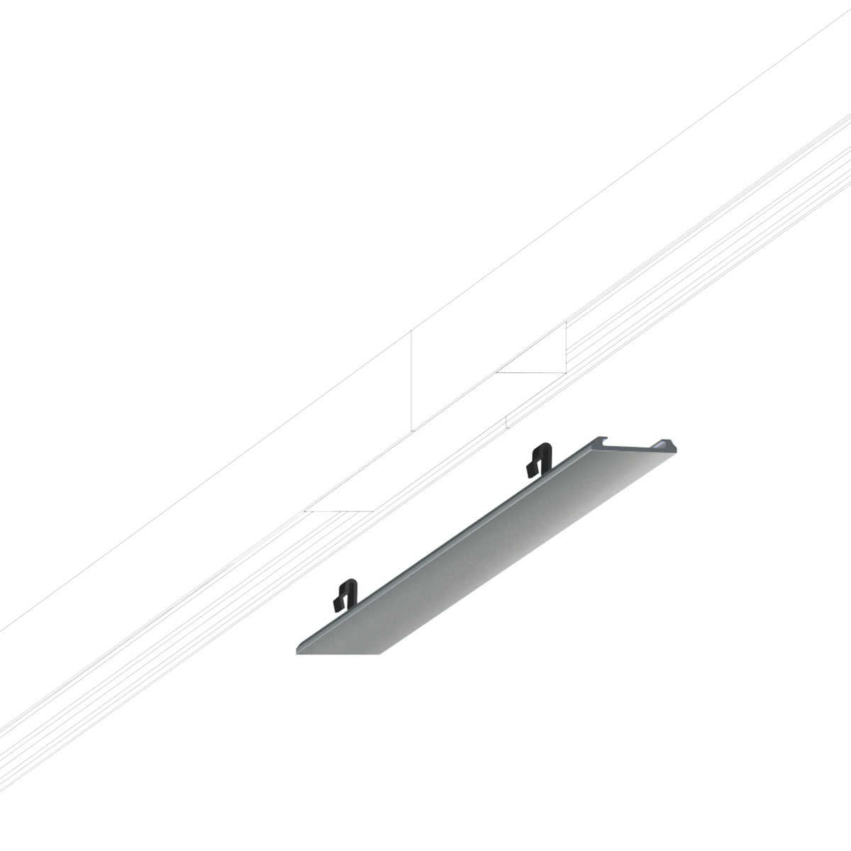 All-in t�ckprofil skarv 80mm matt krom