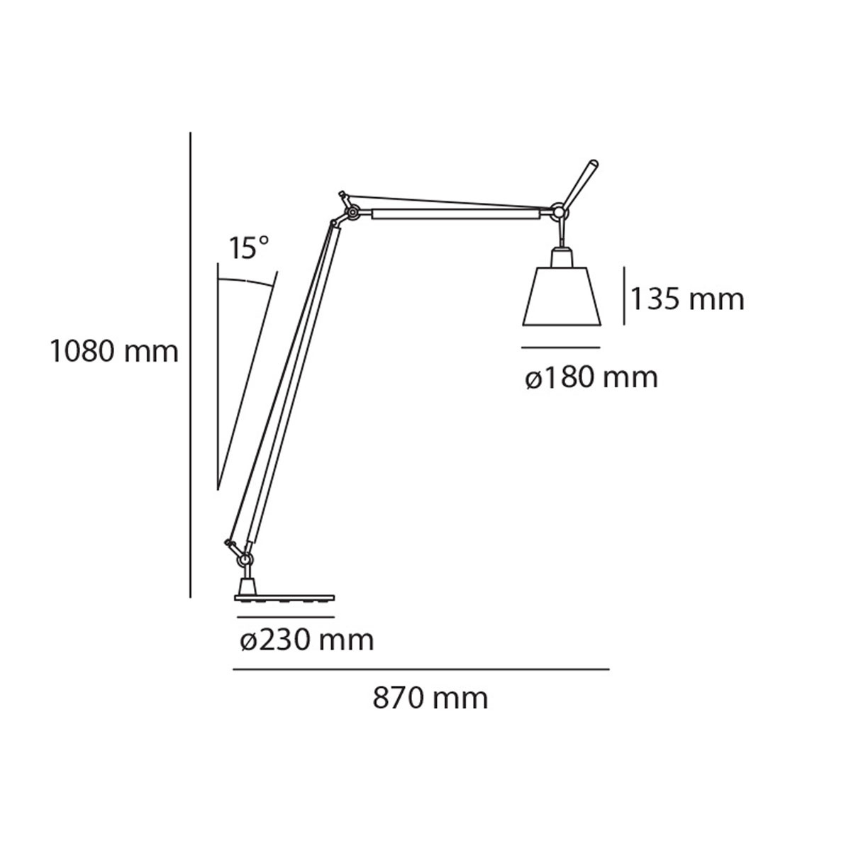 Tolomeo Basculante Reading stomme aluminium