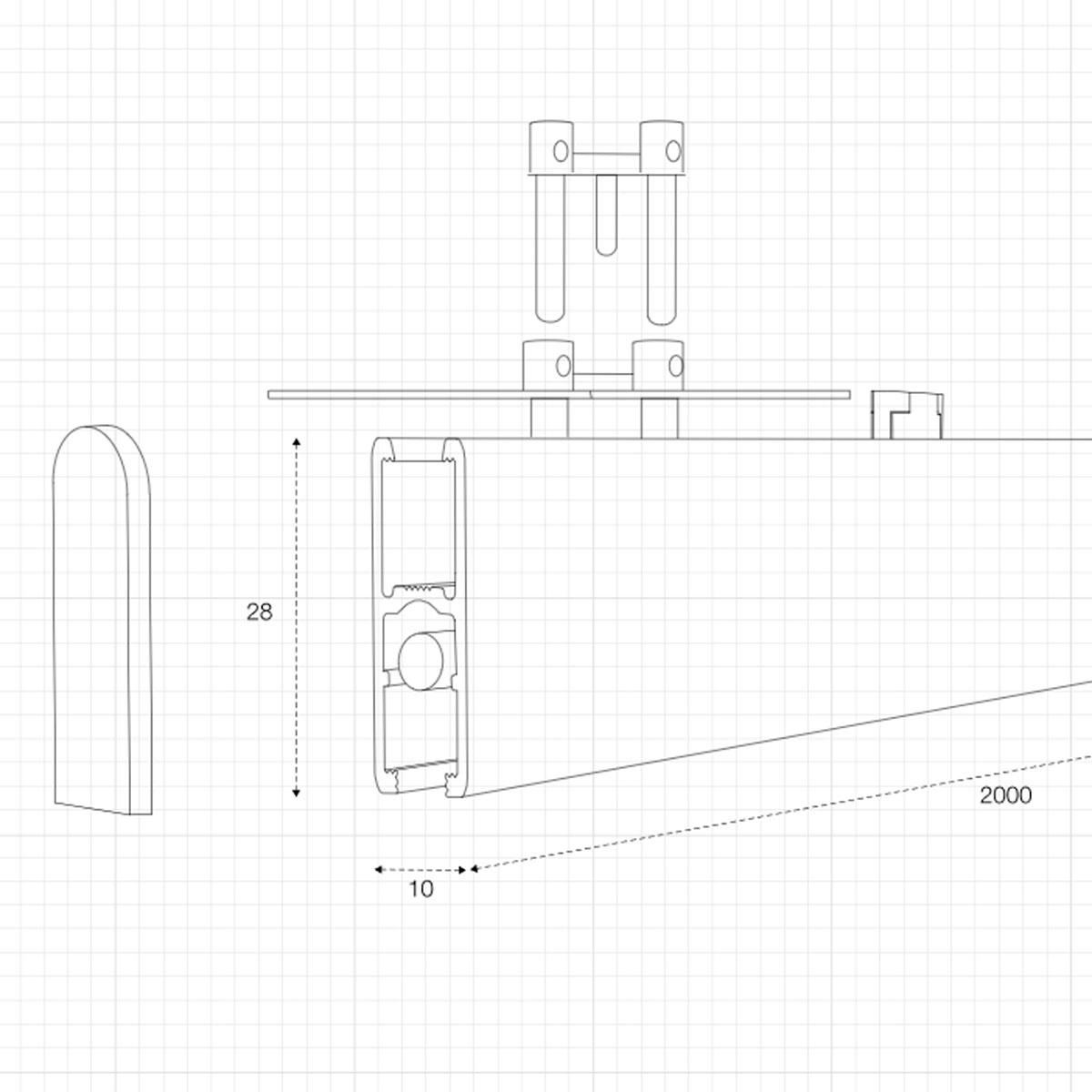 LightLight takskena 2m inf�lld anslutning vit