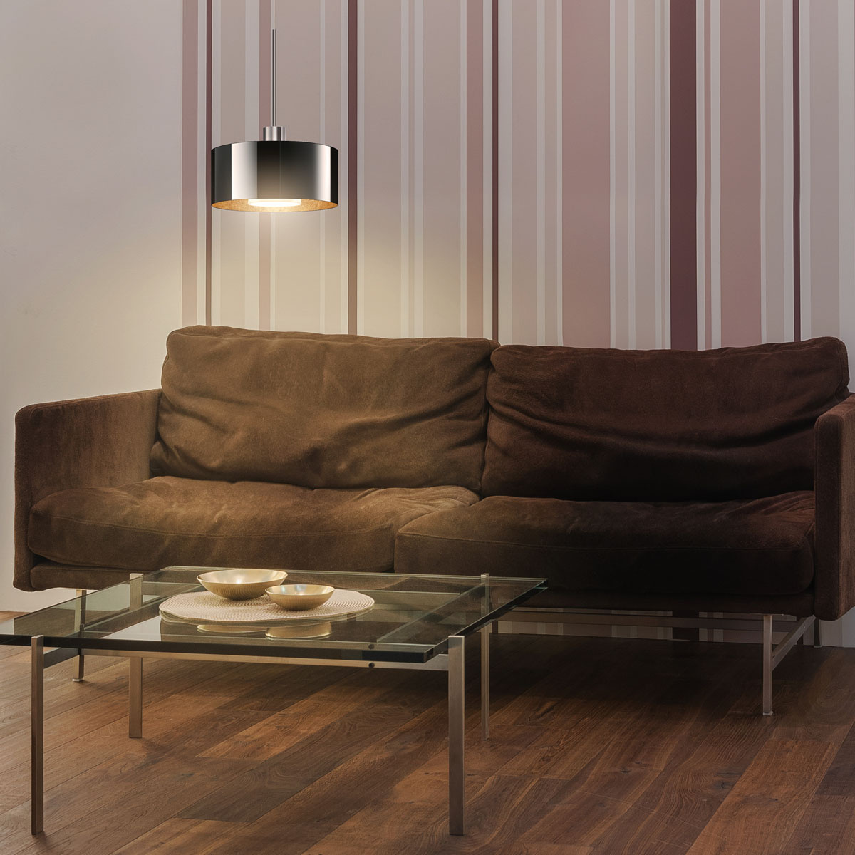 Cantara glas 190 pendel svart/guld