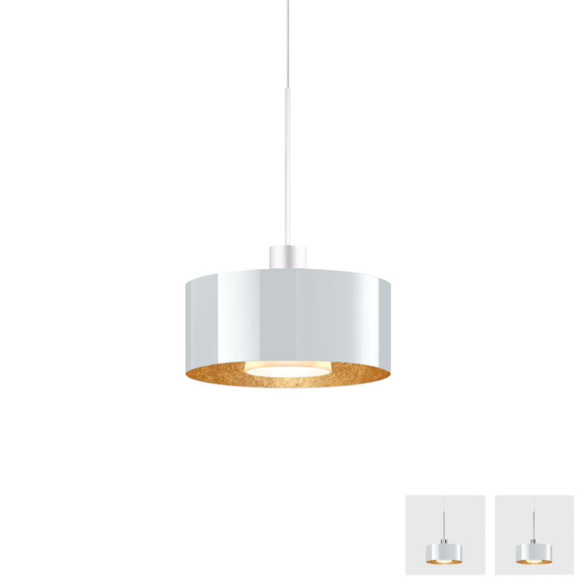 Cantara glas 190 pendel vit/guld