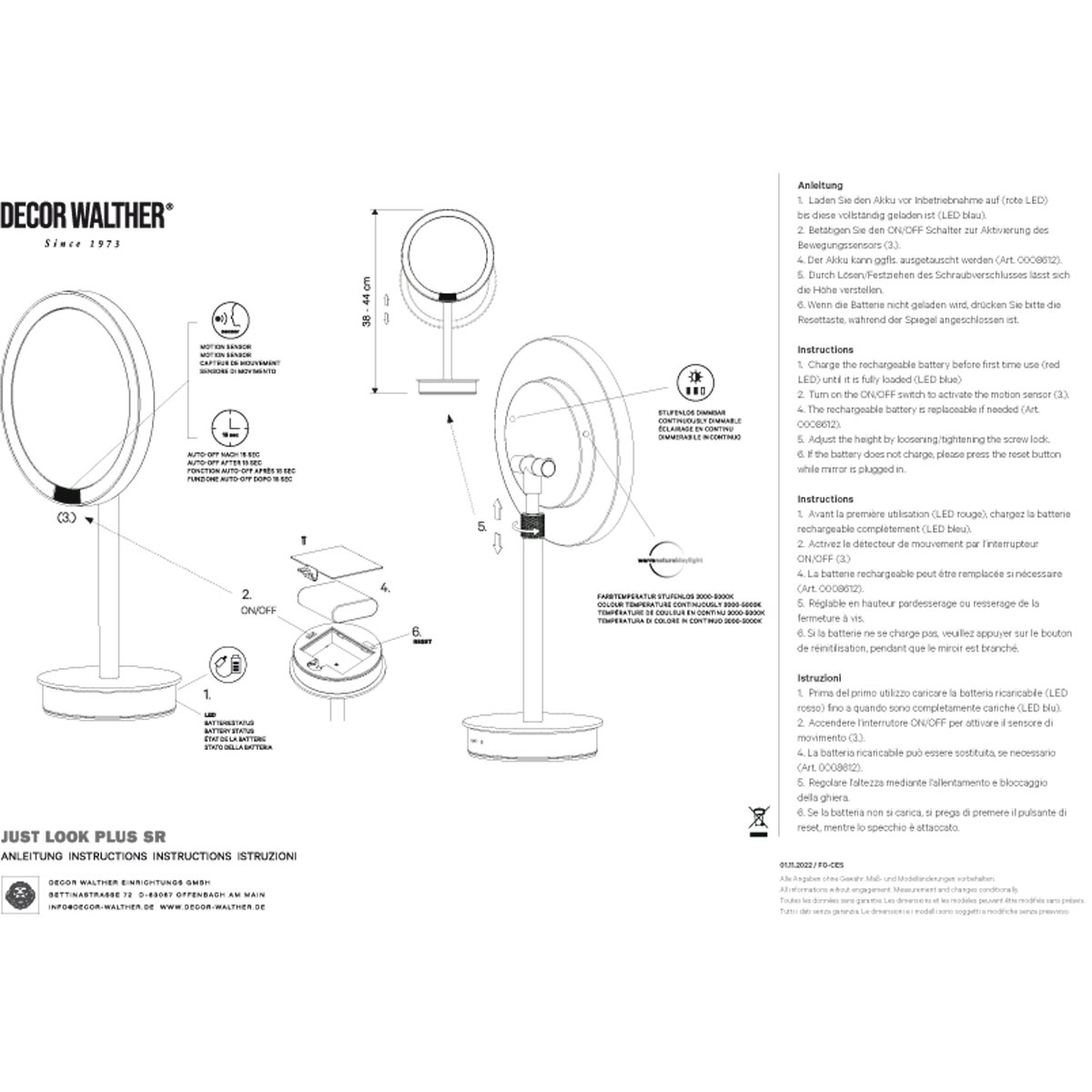 Sminkspegel Just Look plus SR krom