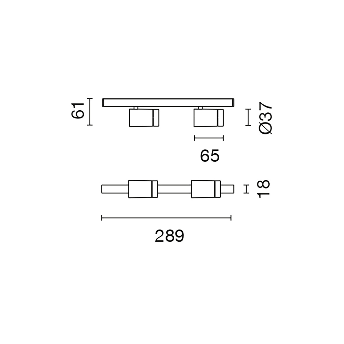 Palco 37 utanp�liggande 2x44gr vit