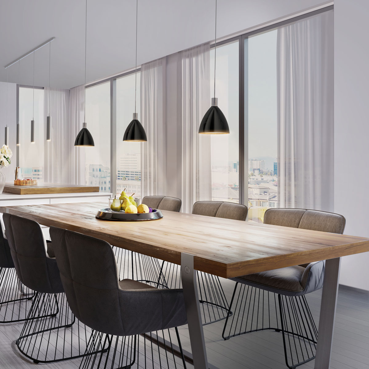 Silva Neo 160 pendel svart/guld glas